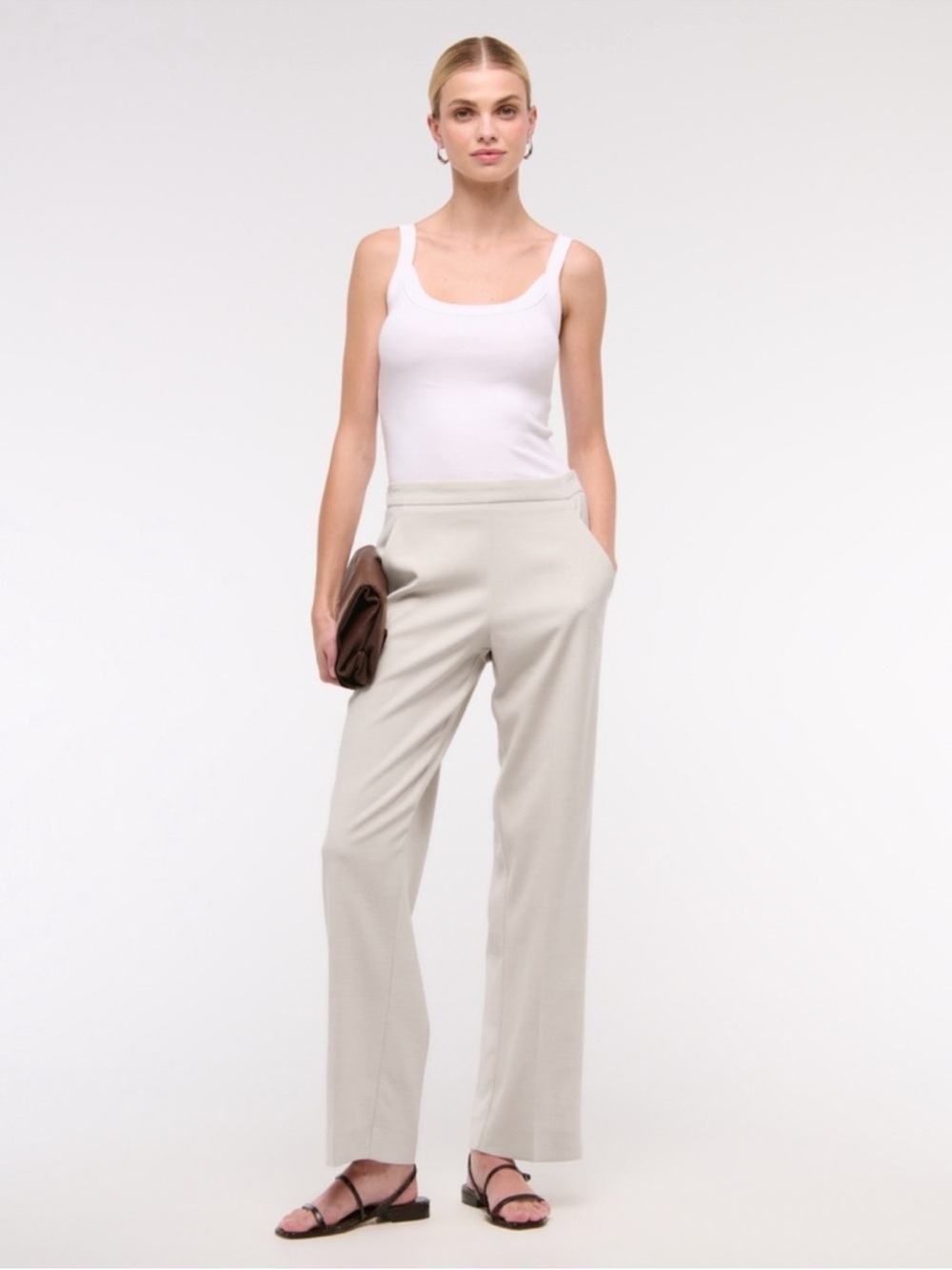 Abercrombie & Fitch Women's Side Stripe Pull-On Pant, Oatmeal